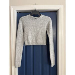 Garage Grey Cropped Crewneck Sweater Size XS